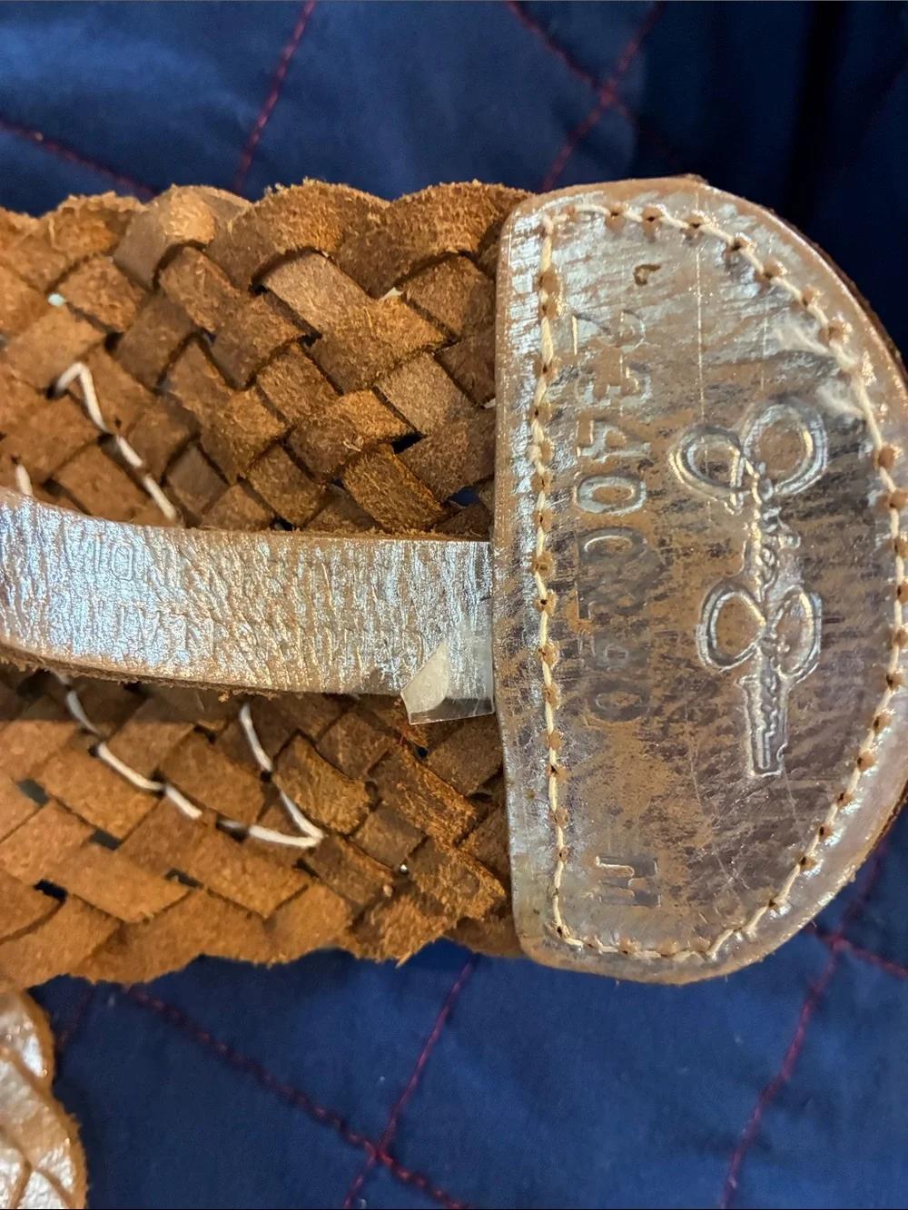 Jessica Simpson Woven Metallic Gold Belt
